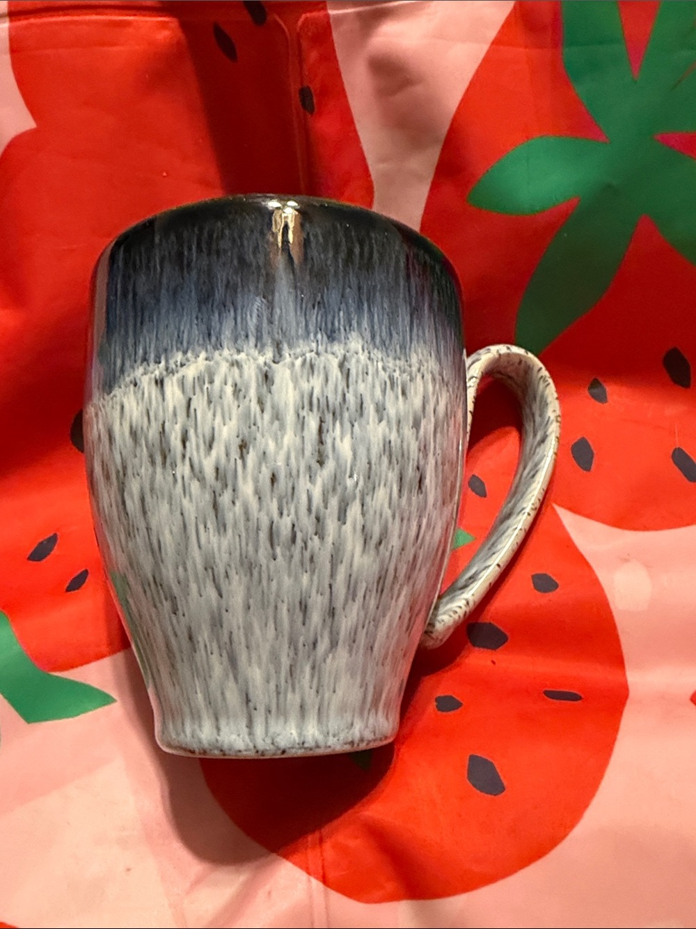 Speckled Gradient Ceramic Coffee Mug set of two in Blue and Gray - Picture 3 of 7